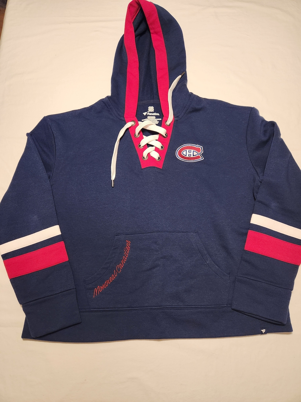 Montreal Canadiens Fanatics Women’s XL Lace-Up Hoodie NHL Pullover